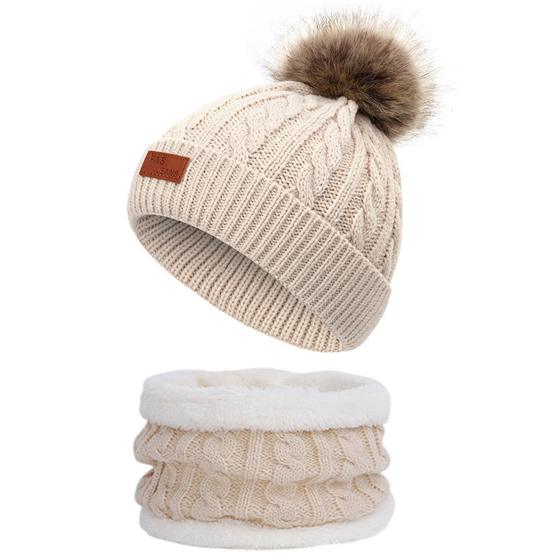 New children’s autumn and winter hat and scarf set - Khaki / B - Hat