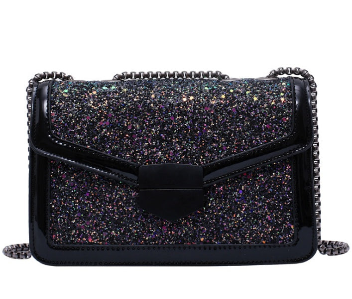 Sequin cross body bag - Black - Clothing