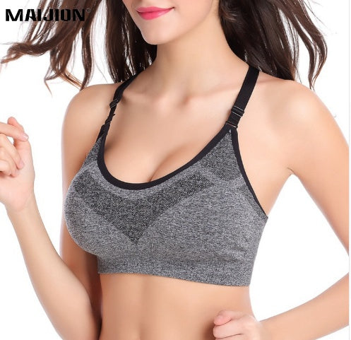 Women Shockproof Sport Bras Professional Yoga Shirts Tops Seamless Sports Fitness Yoga Running Vest Tank Tops - Clothing