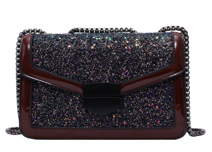Sequin cross body bag - Coffee - Clothing
