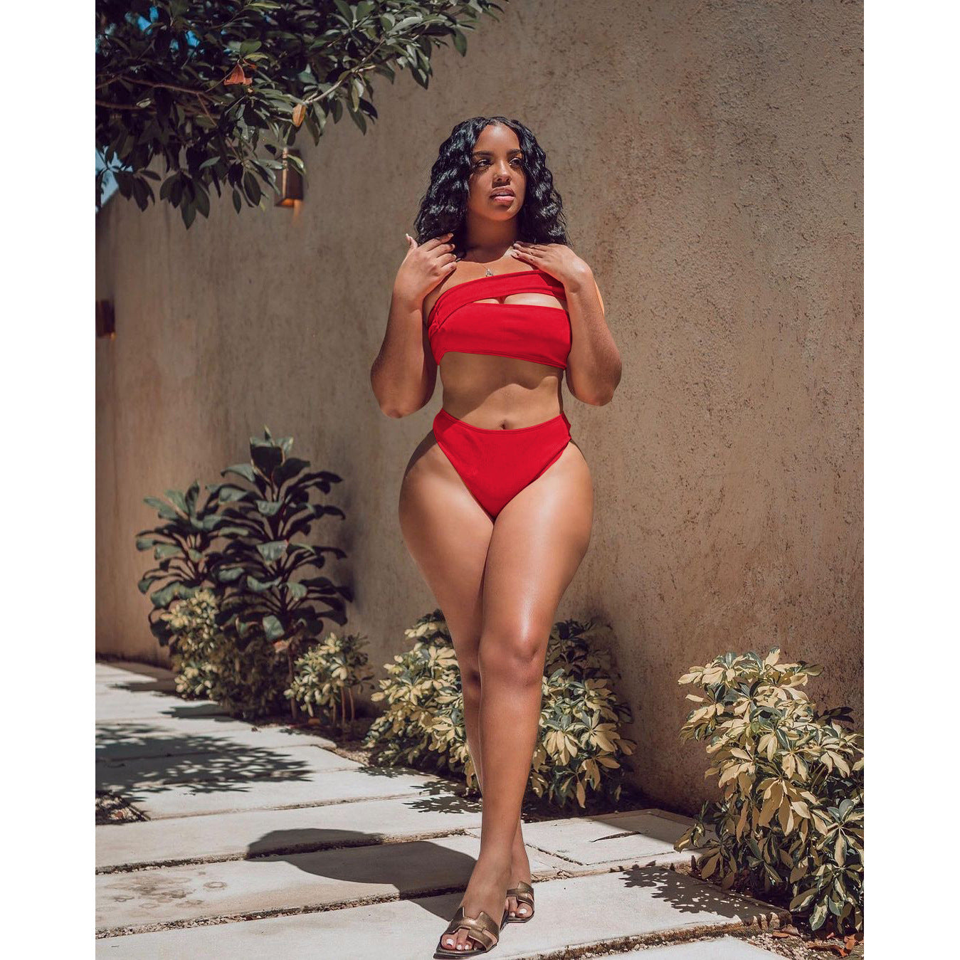 Split Swimsuit Women's Beach Solid Color Holiday Bikini