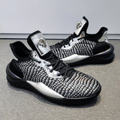 Snake print color block fashion casual shoes