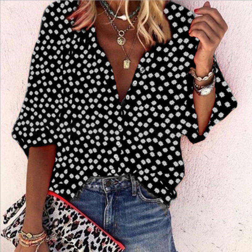 Long Sleeve Casual Women’s Shirt - Black / 2XL - shirt