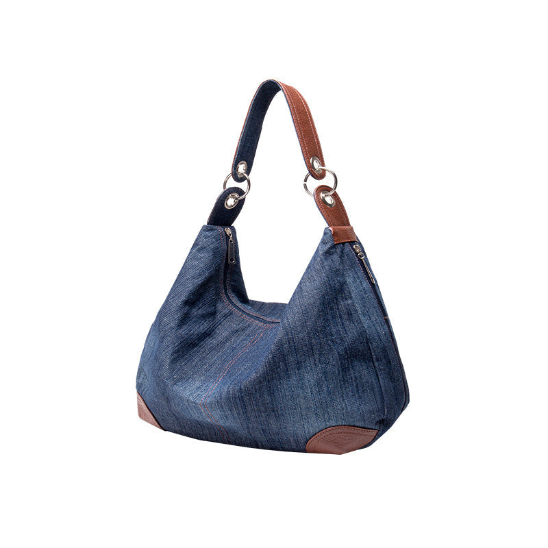 Denim Shoulder Bag - 02Navy Blue / Small - Clothing