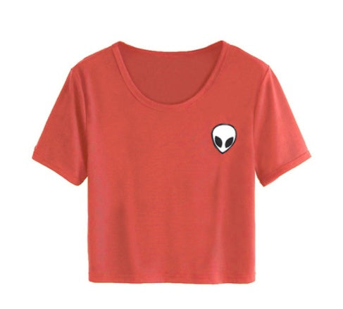 CROP TOP ALIEN MANCHES COURTES