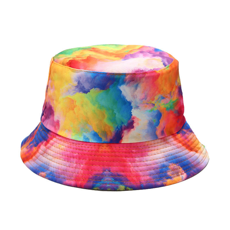 Summer Outdoor Tie-dyed Double-sided Sun Protection Hat - Hat