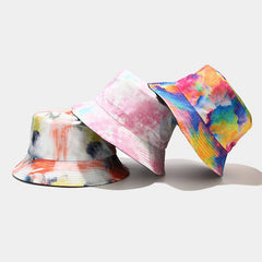 Summer Outdoor Tie-dyed Double-sided Sun Protection Hat - Hat
