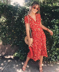 Summer New Women's Cherry Print Dress