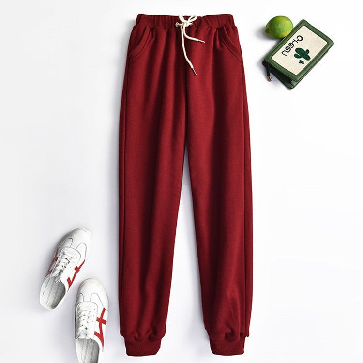 Lamb velvet sweatpants women autumn and winter plus cashmere sweatpants cotton trousers
