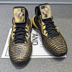 Snake print color block fashion casual shoes