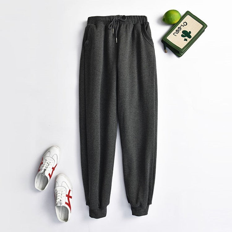 Lamb velvet sweatpants women autumn and winter plus cashmere sweatpants cotton trousers