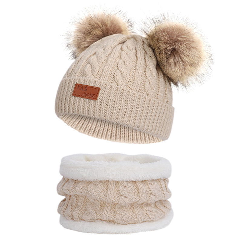 New children’s autumn and winter hat and scarf set - Hat
