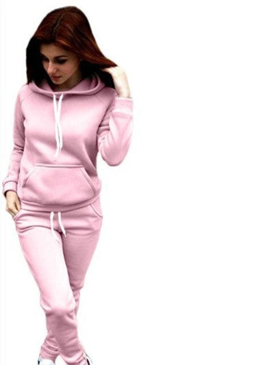 Ladies hooded sweater and pants all-match two-piece suit