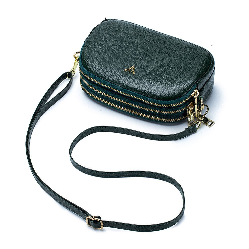 Leather cross-body mini bag - Green - Clothing