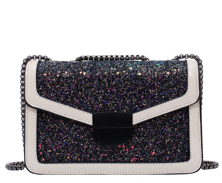 Sequin cross body bag - White - Clothing