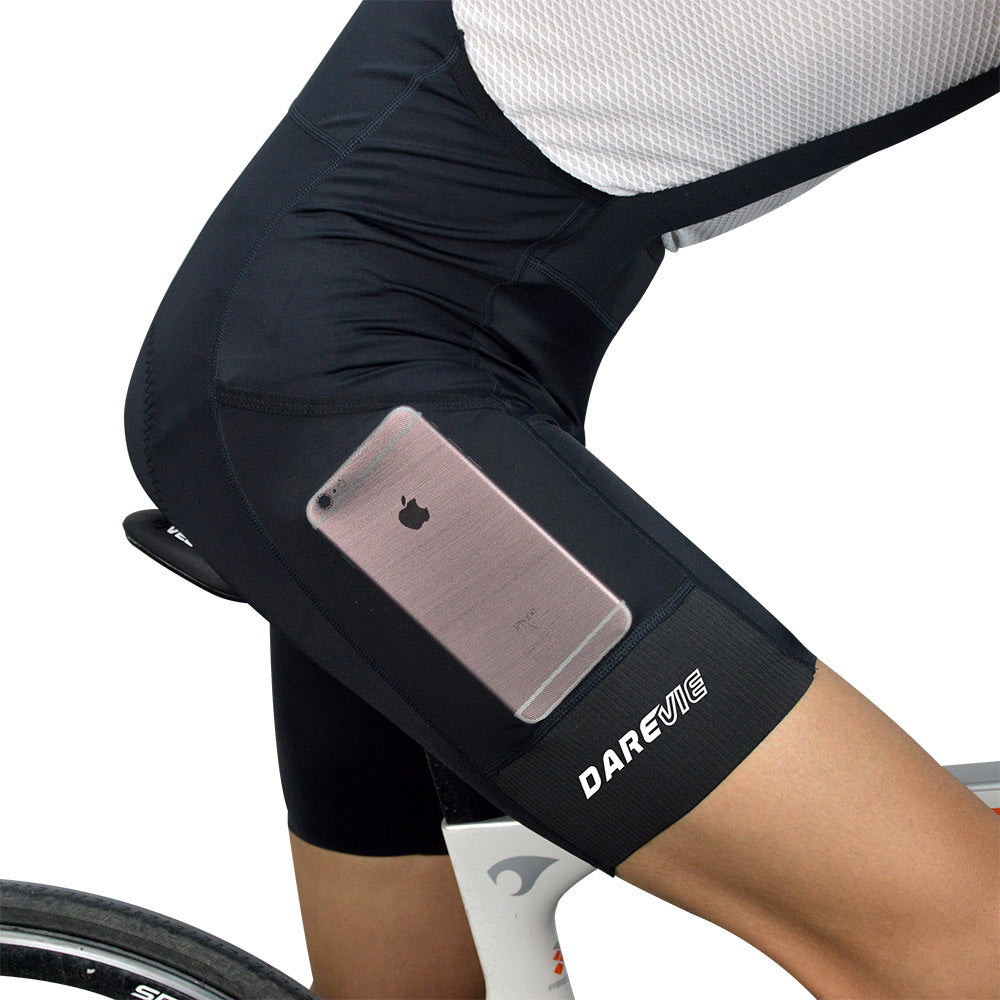 Darevie Padded Cycling Bib Shorts – Breathable Design with Phone Pockets