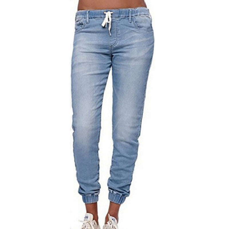 Casual Stretch Jogger Pants for Women – Elastic Waist with Drawstring