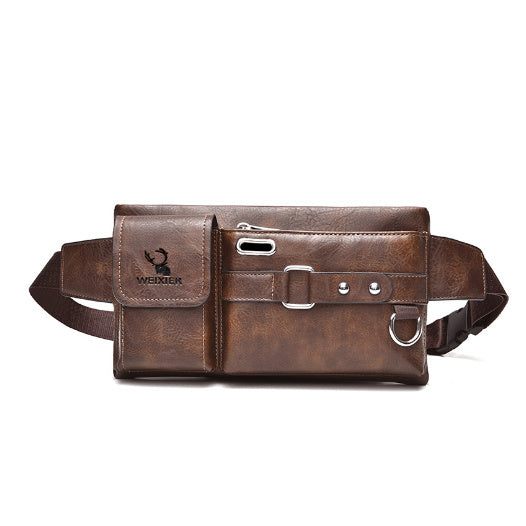 Men’s Bag New Men’s Sports Waist Bags Multifunctional Outdoor - Retro dark brown - Clothing