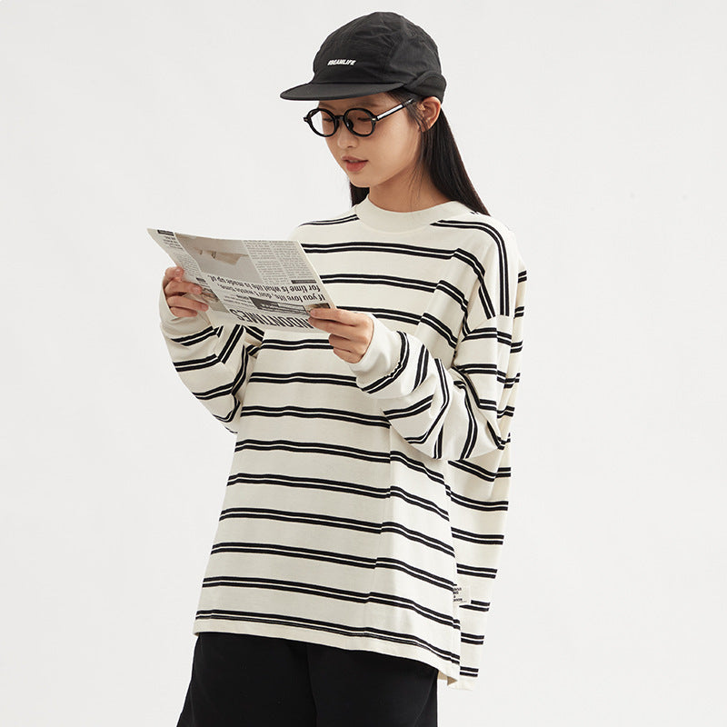 Long Sleeve Early Autumn All-matching Pullover Loose Couple's Tops