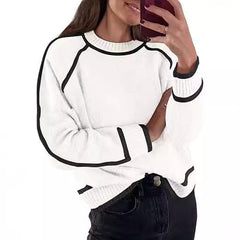 Women's Sweater Round Neck Multicolor Pullover Knitting
