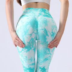 Women's Fashion Temperament Tie-dye High Waist Hip Lift Yoga Pants