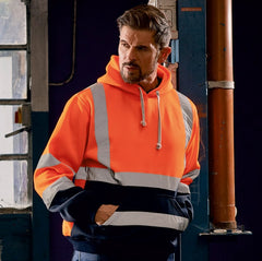 Men's Sports Hooded Reflective Patchwork Sweatshirt