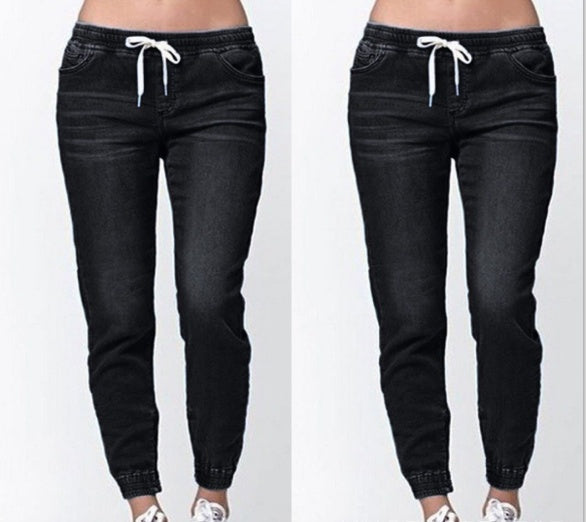 Casual Stretch Jogger Pants for Women – Elastic Waist with Drawstring