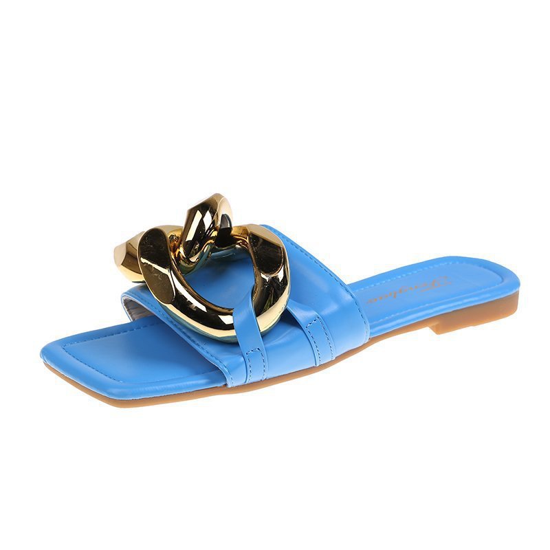 Net Red Metal Chain Sandals For Women's Outer Wear