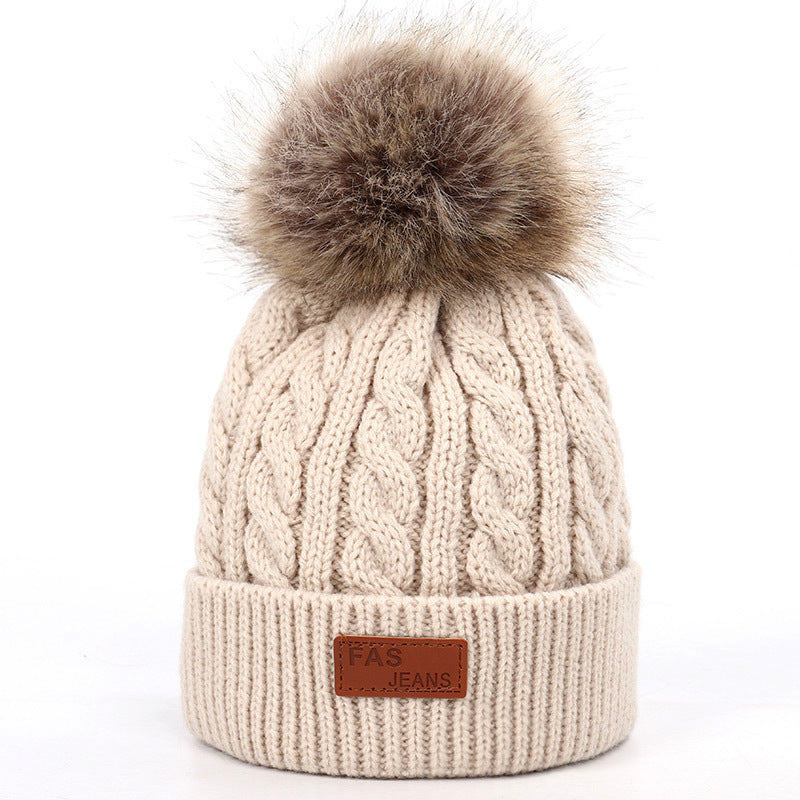 New children’s autumn and winter hat and scarf set - Khaki / C - Hat