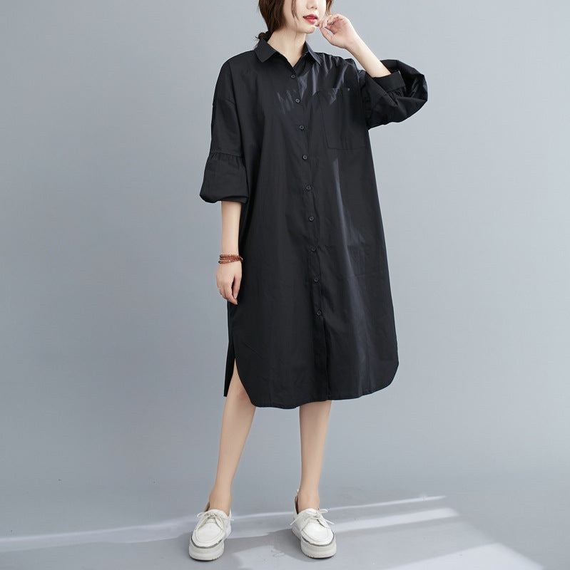 Mid-length puff sleeve shirt - Black / One size - Hat