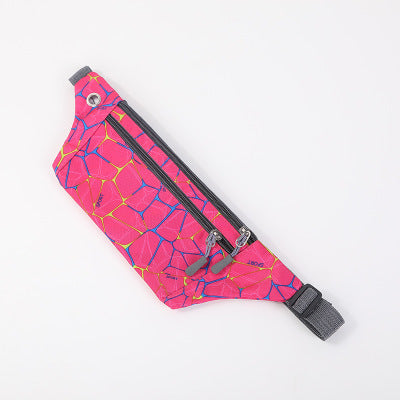 Large-capacity outdoor cycling sports pocket chest bag - Rose red - Clothing