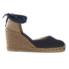 Cord Straw Oxford Wedge Sandals Crossover Strap