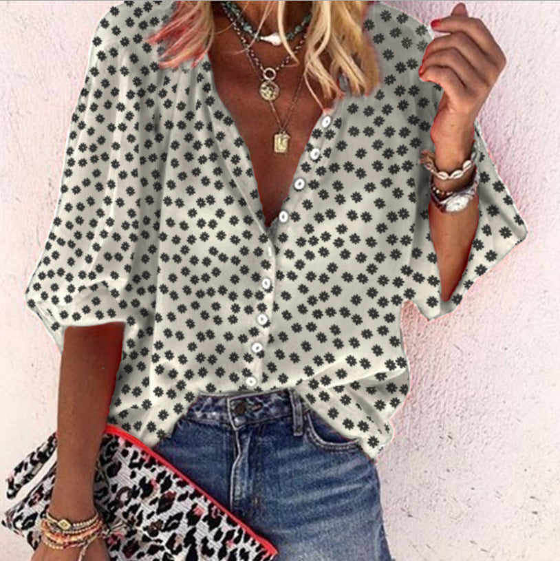 Long Sleeve Casual Women’s Shirt - White / 2XL - shirt