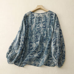 New Retro Digital Printing Top For Women
