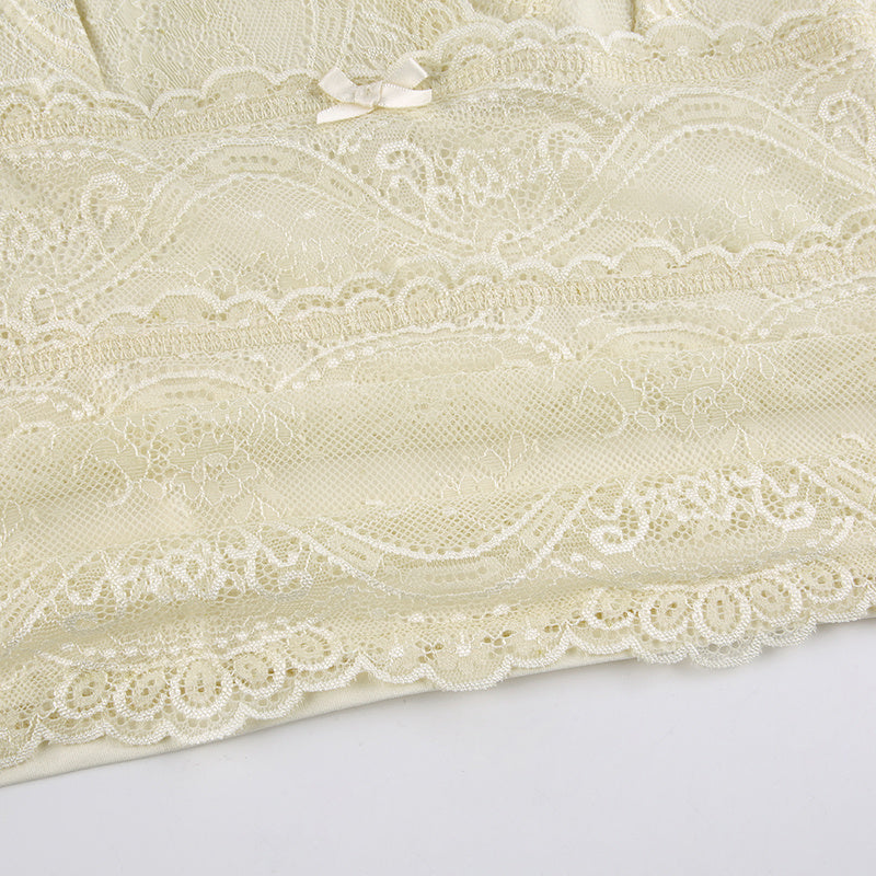 Double Layer Vest With Large V-neck Lace