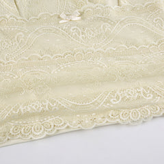 Double Layer Vest With Large V-neck Lace