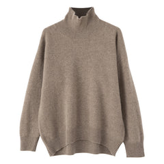 Women's High Lapel Loose And Warm Woolen Sweater