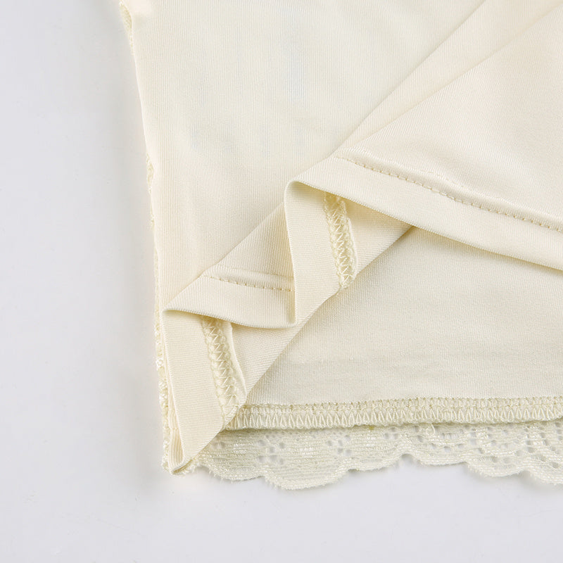 Double Layer Vest With Large V-neck Lace