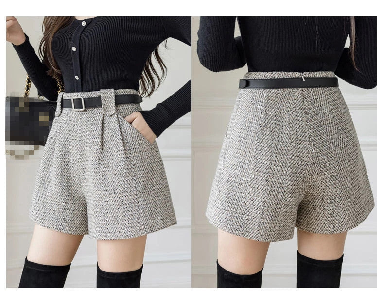 Women's Casual High Waisted Suit Shorts