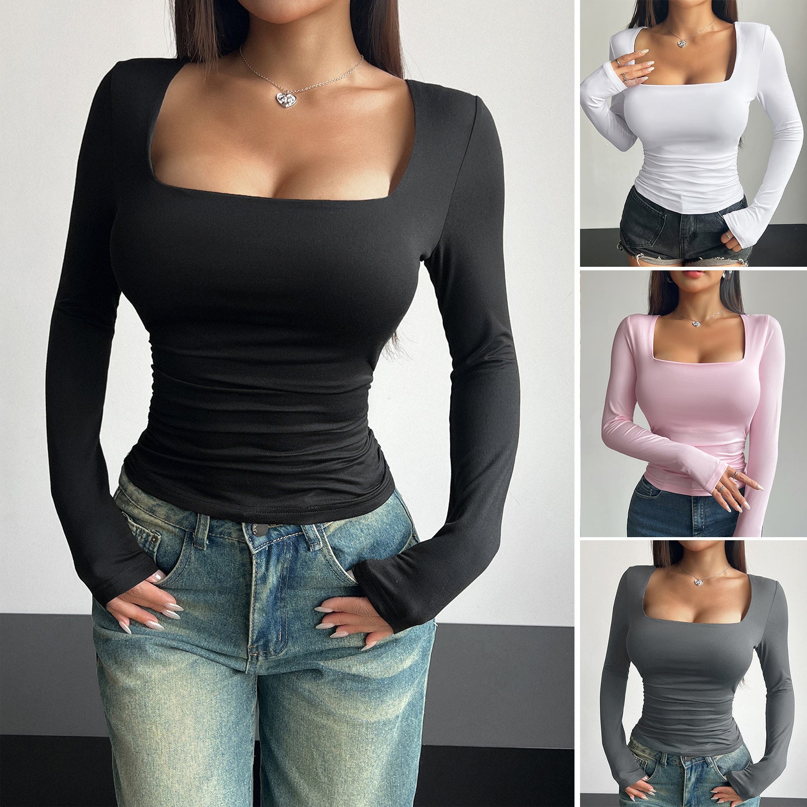 Pullover Tight Casual Fashion Tops Women - Clothing