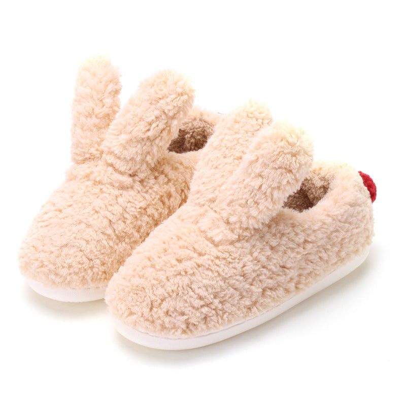 Warm And Non-slip Cute Rabbit Ears Ladies Cotton Shoes