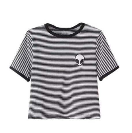 CROP TOP ALIEN MANCHES COURTES