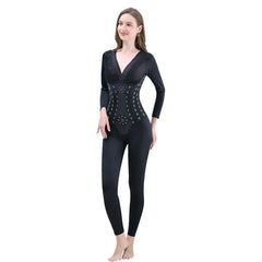 Women's Full Body Long Sleeve Trousers Caffeine Body Shaper