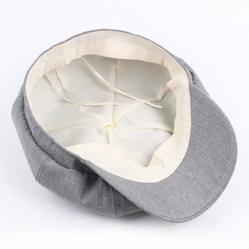 Autumn And Winter Cotton Hat Man Octagonal Korean Monochrome Outdoor Sunshade Wholesale Beret Lady Painter - Hat