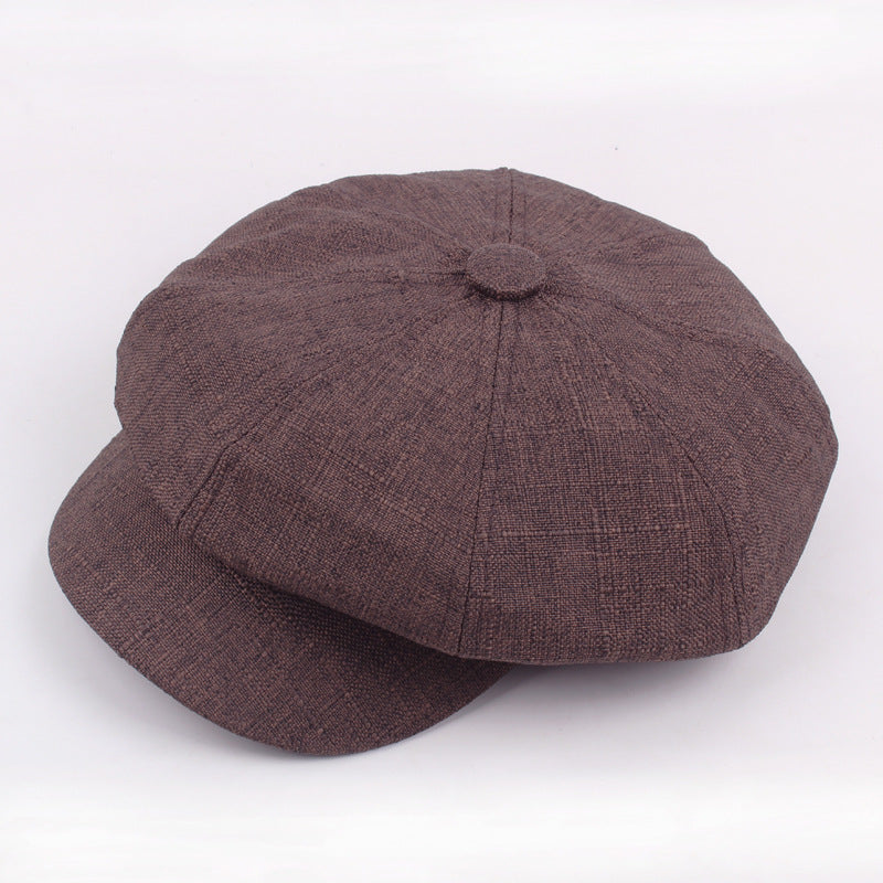 Autumn And Winter Cotton Hat Man Octagonal Korean Monochrome Outdoor Sunshade Wholesale Beret Lady Painter - Hat