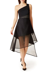Black half-length irregular gauze skirt