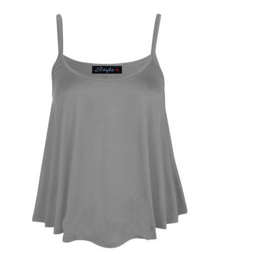 Loose irregular tops solid color short paragraph bottoming shirt women - Gray / L - Clothing