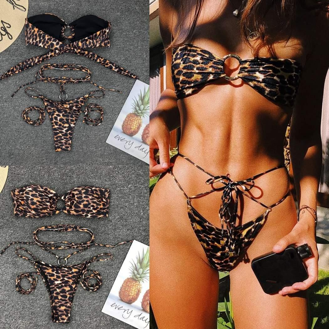 Unique Leopard Print Bikini Set – Bold and Sexy Two-Piece Swimwear for Women