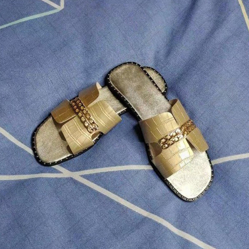 One-line Metal Chain Hollow European And American Beach Drag