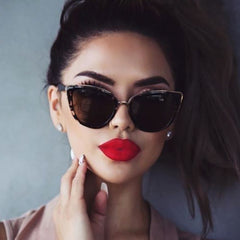 Women's Cat Eye Sunglasses – Leopard Print or Black Gradient Fashion Shades